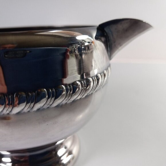 Silver Plated Cream & Sugar Service Vintage Viking Plate EP on Brass Hollowware - Picture 13 of 14